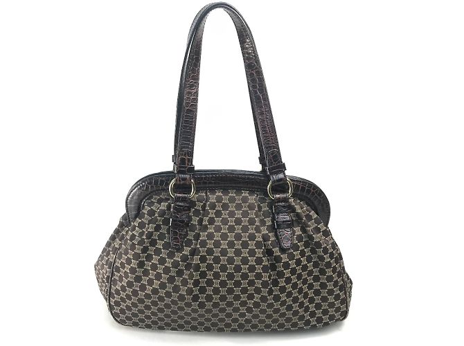 Céline Borsa a spalla in pelle marrone Celine - vista 2