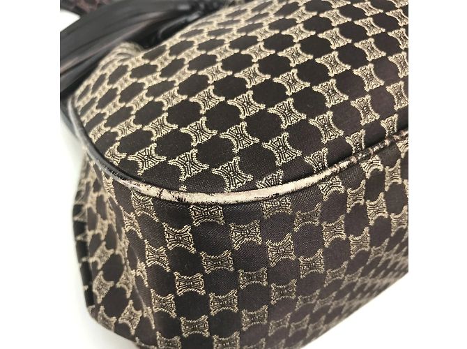Céline Borsa a spalla in pelle marrone Celine - vista 5