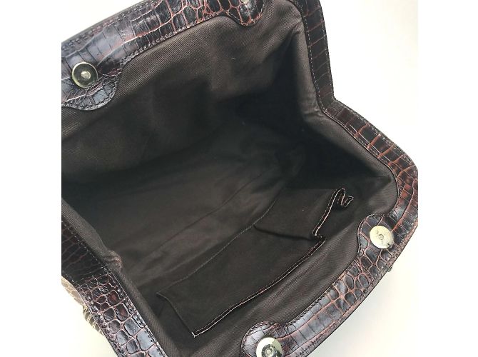 Céline Borsa a spalla in pelle marrone Celine - vista 7