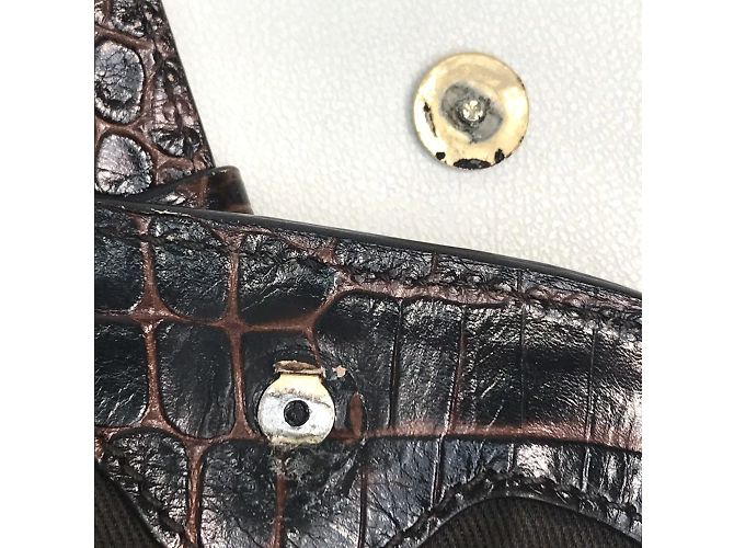 Céline Borsa a spalla in pelle marrone Celine - vista 8