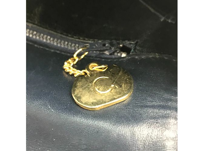Céline Celine Vintage Schultertasche Marineblau - Ansicht 12