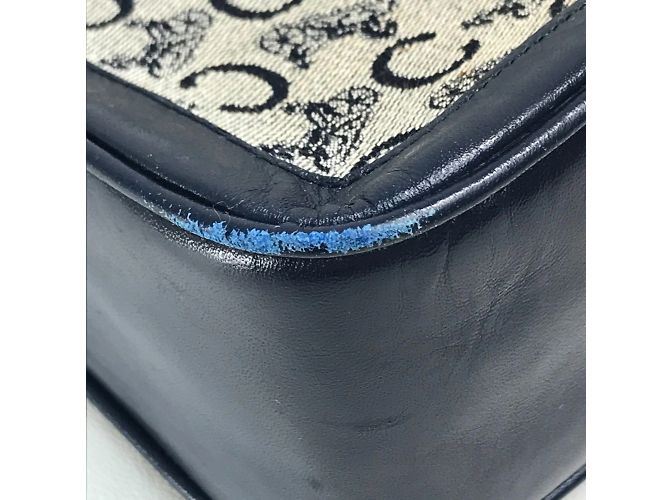 Céline Celine Vintage Schultertasche Marineblau - Ansicht 4