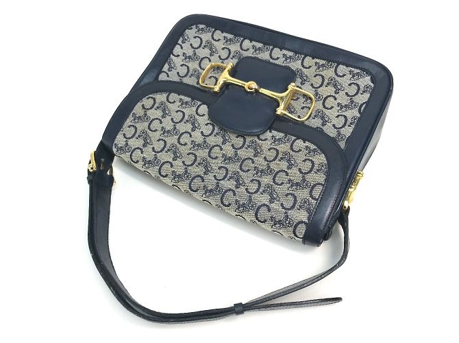 Céline Celine Vintage Schultertasche Marineblau - Ansicht 5