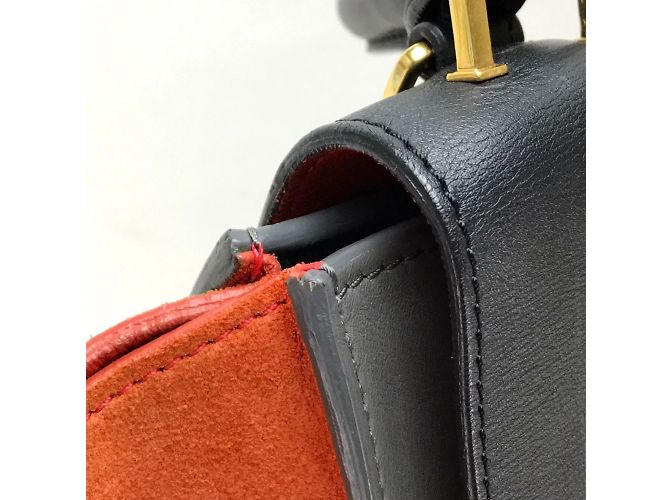 Céline Borsa a spalla in pelle nera Celine Nero - vista 7