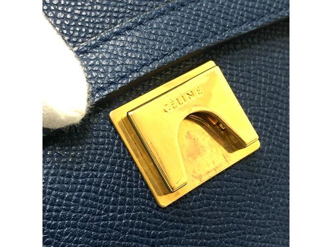 Céline Borsa in pelle navy Celine Blu navy - vista 10