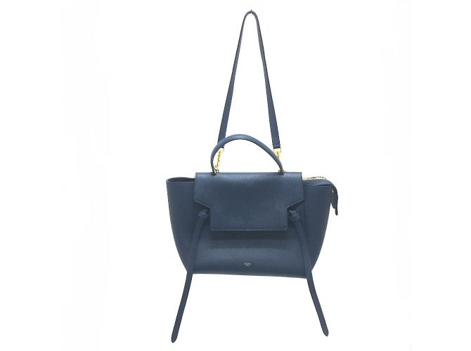 Céline Borsa in pelle navy Celine Blu navy - vista 14