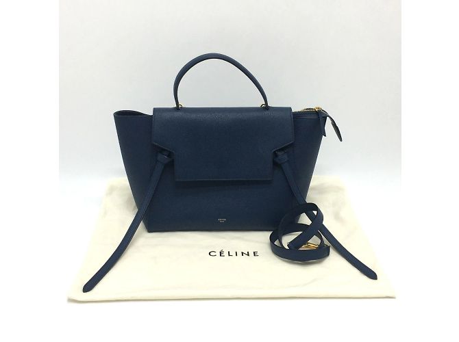 Céline Borsa in pelle navy Celine Blu navy - vista 15
