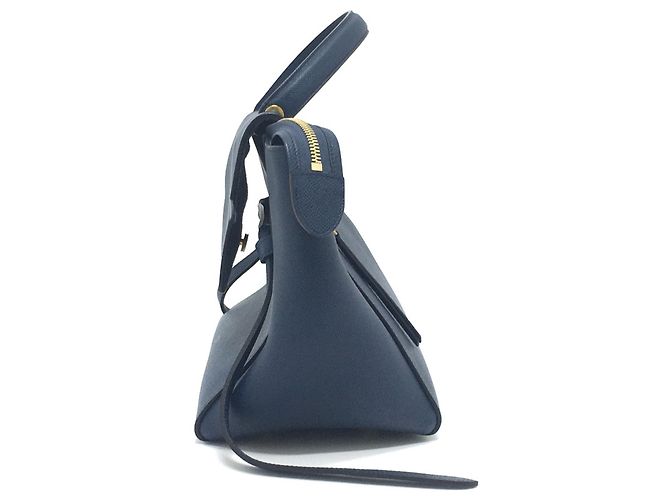 Céline Borsa in pelle navy Celine Blu navy - vista 3