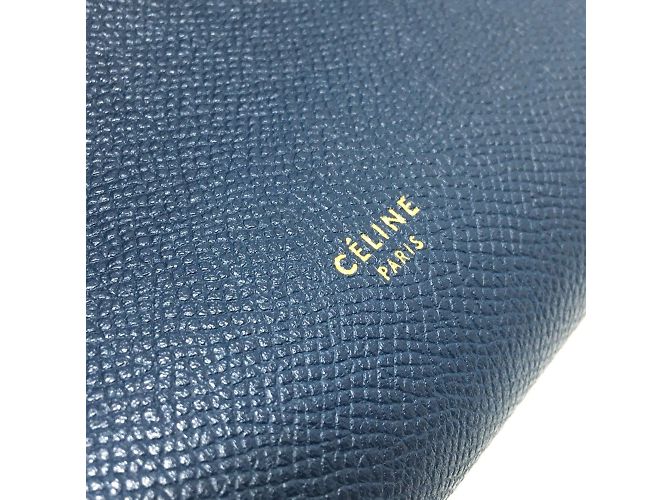 Céline Borsa in pelle navy Celine Blu navy - vista 7