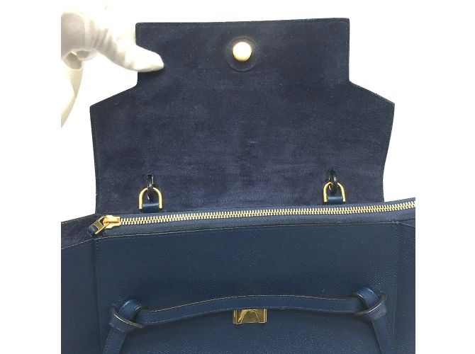 Céline Borsa in pelle navy Celine Blu navy - vista 9