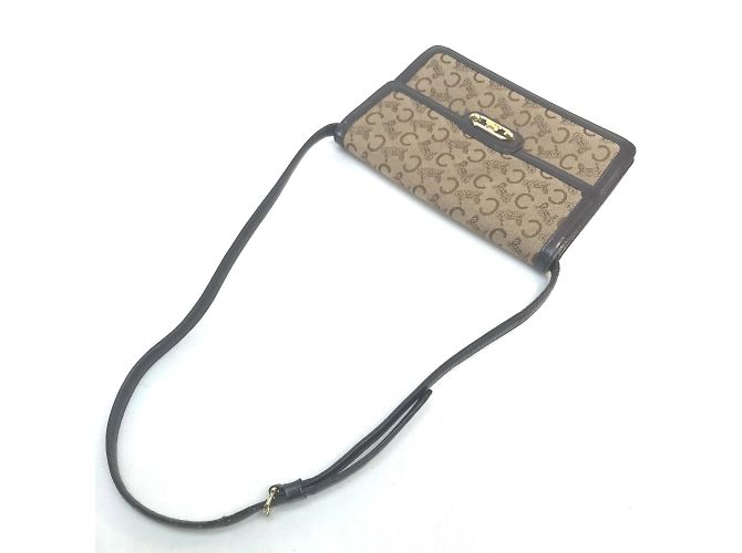 Céline Borsa a spalla con logo Celine Carriage Hardware Marrone - vista 5