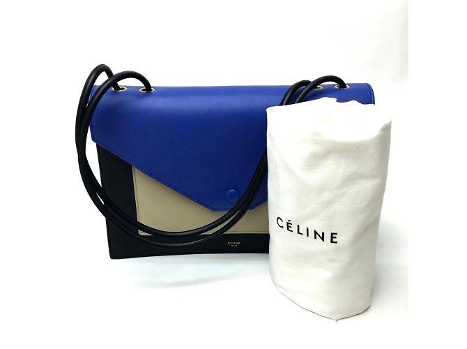 Céline Clutch in pelle blu Celine - vista 9