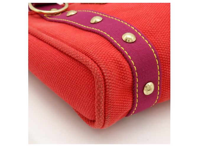 Borsa tote Louis Vuitton Antigua Cabas PM Rosso - vista 4