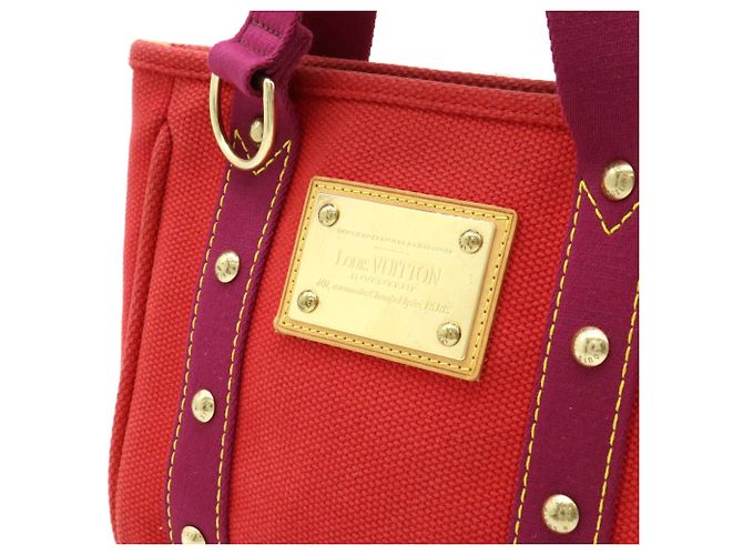 Borsa tote Louis Vuitton Antigua Cabas PM Rosso - vista 9