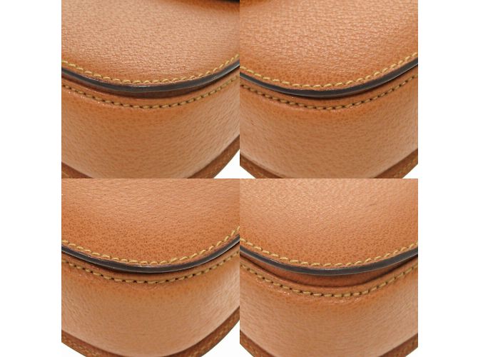 Borsa in pelle Gucci Bamboo Marrone - vista 10