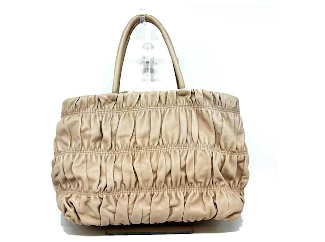 Ribbon Borsa Prada in pelle nappa beige - vista 3