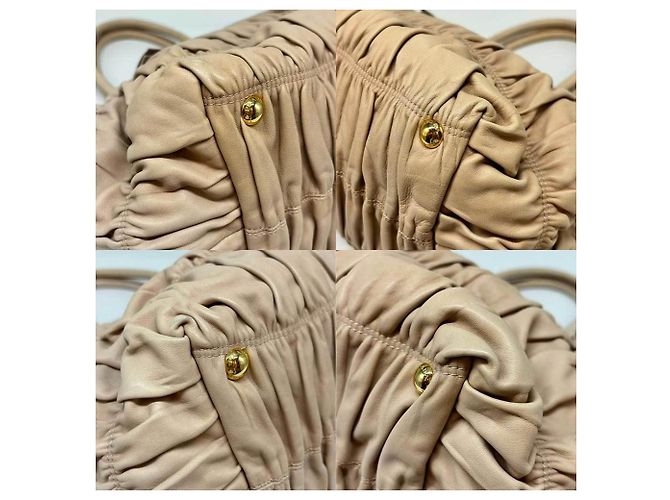Ribbon Borsa Prada in pelle nappa beige - vista 4