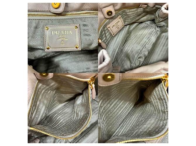Ribbon Borsa Prada in pelle nappa beige - vista 6