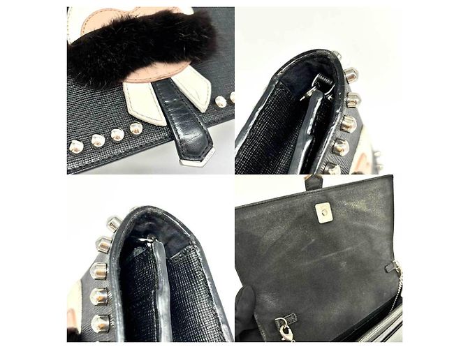 Portafoglio a catena Fendi Carlito in pelle nera Nero - vista 6