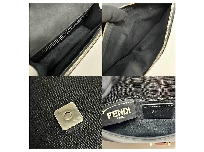 Portafoglio a catena Fendi Carlito in pelle nera Nero - vista 7