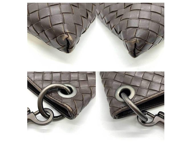 Borsa a Spalla Intrecciato di Bottega Veneta Marrone - vista 4