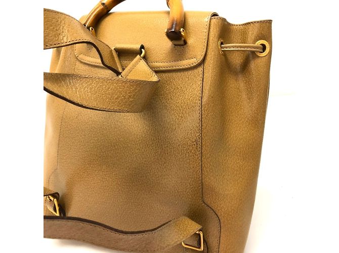 Beige Leder Rucksack von Gucci - Ansicht 3
