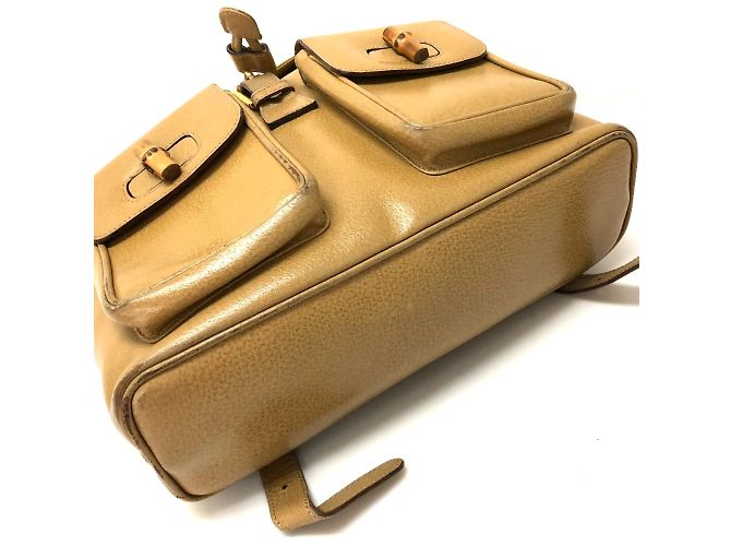 Beige Leder Rucksack von Gucci - Ansicht 8