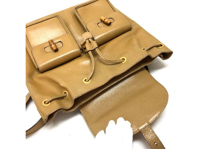 Beige Leder Rucksack von Gucci - Ansicht 9