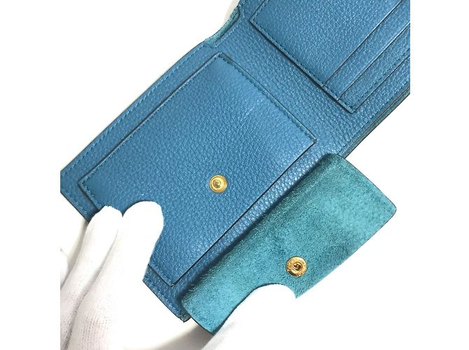 Gucci Blue Leather Bi-Fold Wallet - view 5