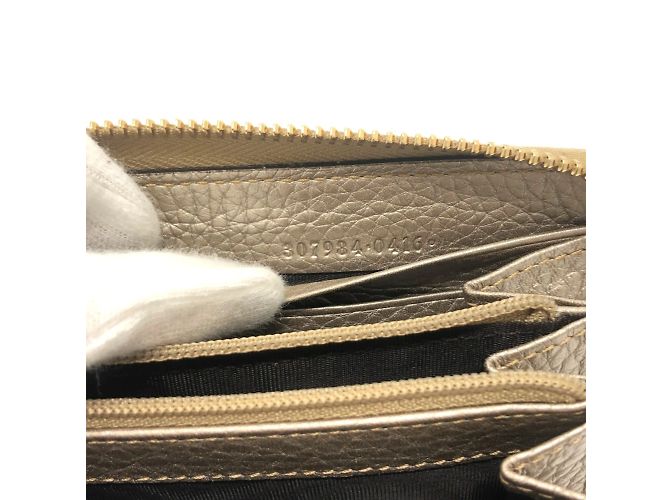 Cartera larga con cremallera Gucci Bamboo Dorado - vista 12