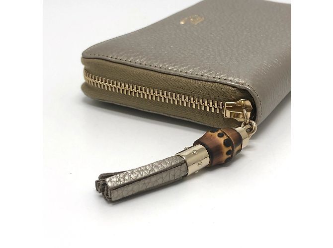 Cartera larga con cremallera Gucci Bamboo Dorado - vista 3