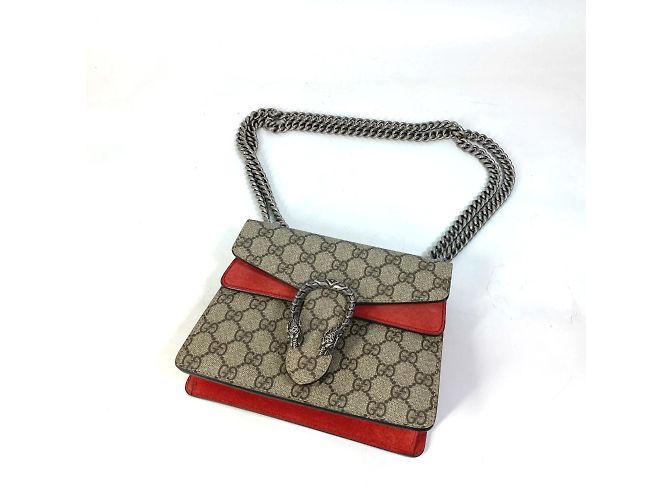 Borsa a tracolla Gucci 421970 GG Double Chain Beige - vista 10
