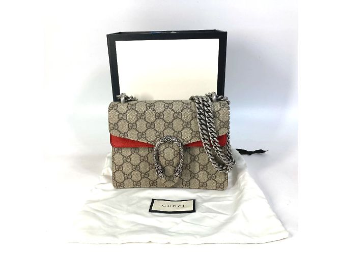 Borsa a tracolla Gucci 421970 GG Double Chain Beige - vista 14
