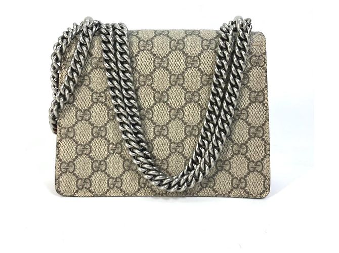 Borsa a tracolla Gucci 421970 GG Double Chain Beige - vista 2