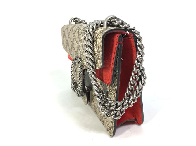 Borsa a tracolla Gucci 421970 GG Double Chain Beige - vista 4