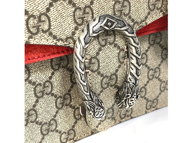 Borsa a tracolla Gucci 421970 GG Double Chain Beige - vista 5