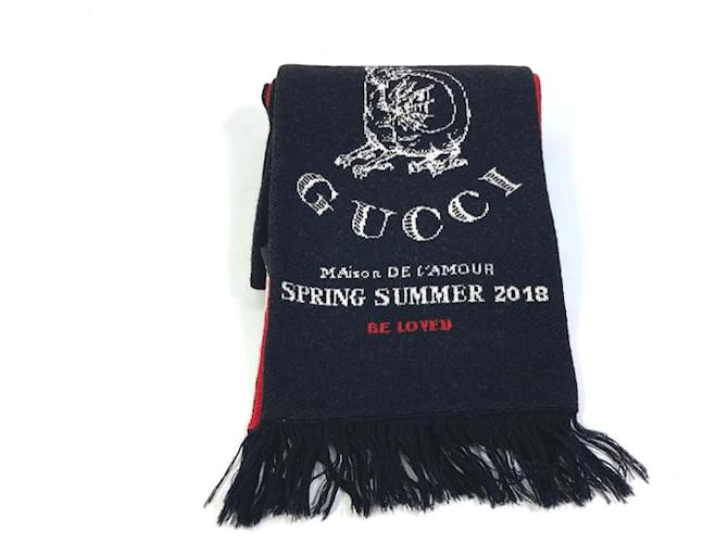 Sciarpa con frange e logo Gucci BE LOVED Nero - vista 12