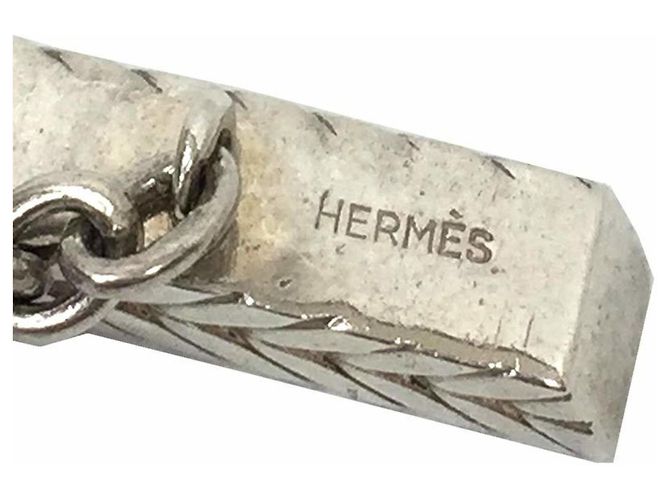 Hermès Hermes Silver Brass Cufflinks for Men Silvery - view 2