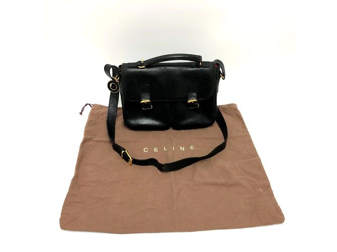 Céline Borsa a spalla 2WAY con doppia tasca Celine Nero - vista 18