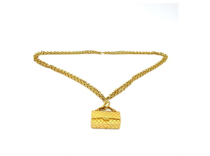 Collana Pendente Vintage Chanel D'oro - vista 3