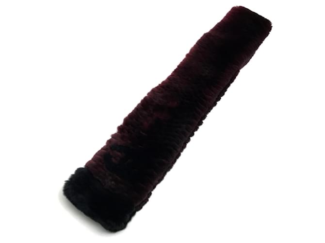 Sciarpa Chanel CC Mark in Rosso Bordeaux e Nero - vista 2