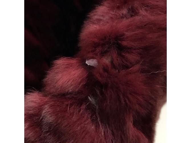 Sciarpa Chanel CC Mark in Rosso Bordeaux e Nero - vista 3