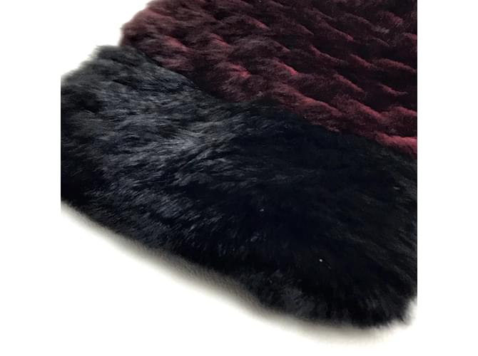 Sciarpa Chanel CC Mark in Rosso Bordeaux e Nero - vista 7