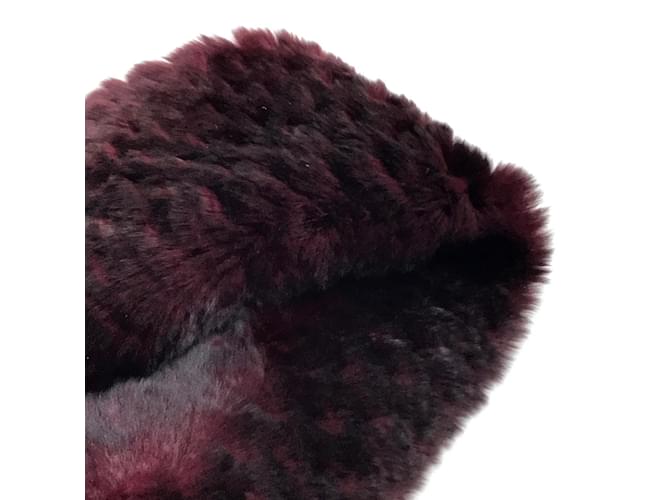 Sciarpa Chanel CC Mark in Rosso Bordeaux e Nero - vista 8