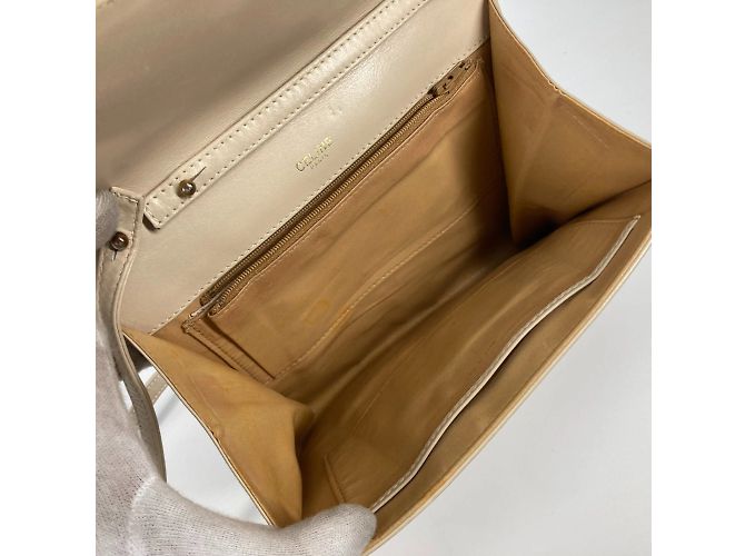 Céline Borsa a spalla in pelle beige Celine - vista 10