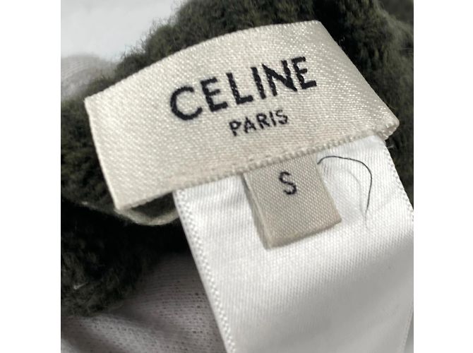 Céline Wollhandschuhe Khaki Weiß - Ansicht 6