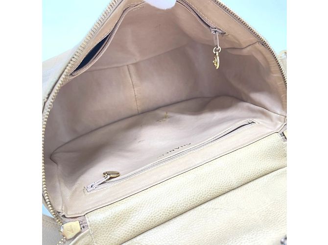 Bolsa de ombro Chanel CC Coco Charm Bege - vista 9