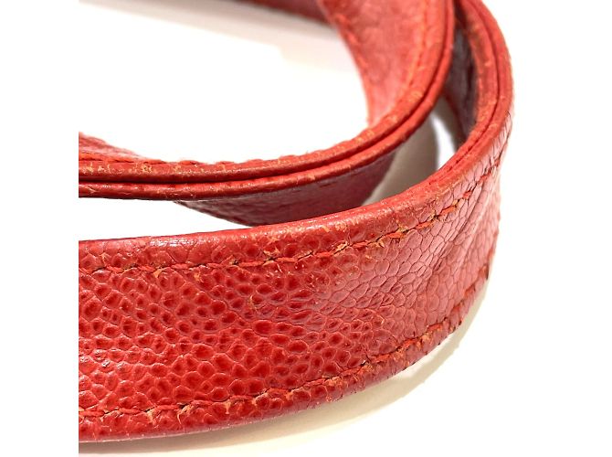 Chanel Vintage Rote Leder Tragetasche - Ansicht 11