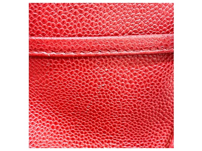 Chanel Vintage Rote Leder Tragetasche - Ansicht 13