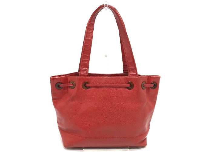 Chanel Vintage Rote Leder Tragetasche - Ansicht 2